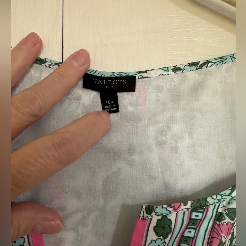 Talbots Green Floral Poplin Midi Dress - Picture 3 of 10
